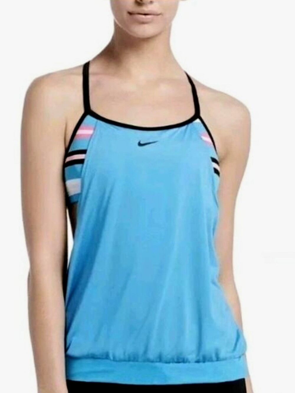 NWT Nike Dri-FIT Blue Racerback Tank Top Large Athletic Workout Activewear
